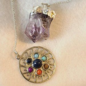 Amethyst and Blue Goldstone Pendulum!